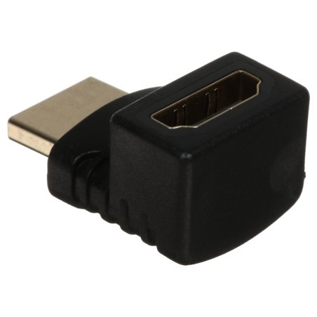 Переходник GoPower HDMI (m)-HDMI (f) угловой 4K 60Hz черный в пакете (1/500)