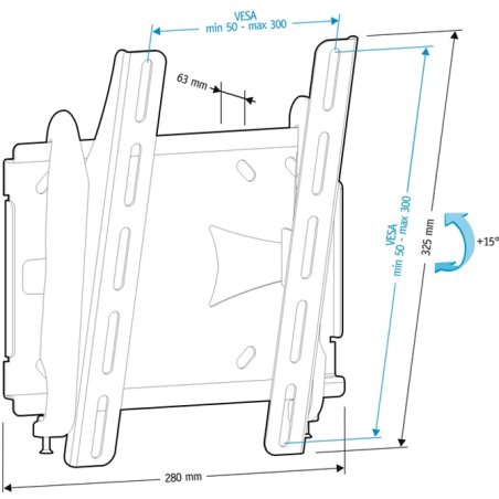 Кронштейн для телевизора Holder LCDS-5010 черный металлик настенный наклон