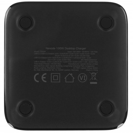 Сетевое зарядное устройство на рабочий стол 100Вт Ugreen CD328, 1хUSB-A, 3хUSB-C, PD 3.0, QC 4.0+, GaN, Space Gray (90928)