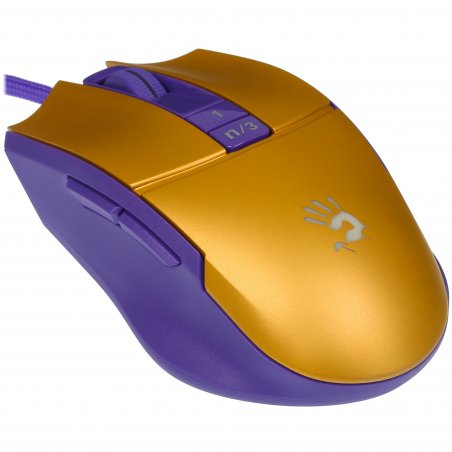 Мышь проводная A4Tech Bloody L65 Max желтый/фиолетовый, 12000 dpi, USB, кнопки - 7