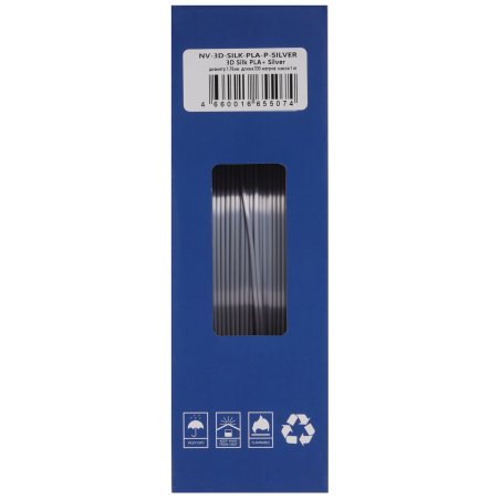 Филамент NVPrint Silk PLA+ Silver для 3D печати диаметр 1.75мм длина 330 метров масса 1 кг