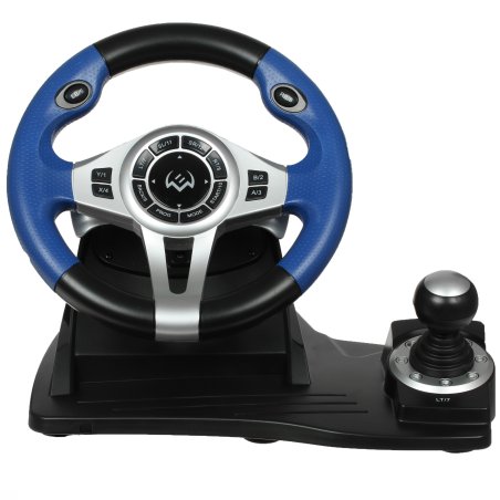Руль черный Sven GC-W600 (виброотдача, педали, джойстик, 12 кн., USB)