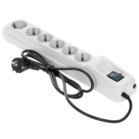 Сетевой фильтр Pilot L (GP) 1.8м (6 розеток) белый (коробка)