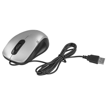 Мышь проводная Gembird MOP-100-S серебристый, 1000 dpi, USB, кнопки - 3