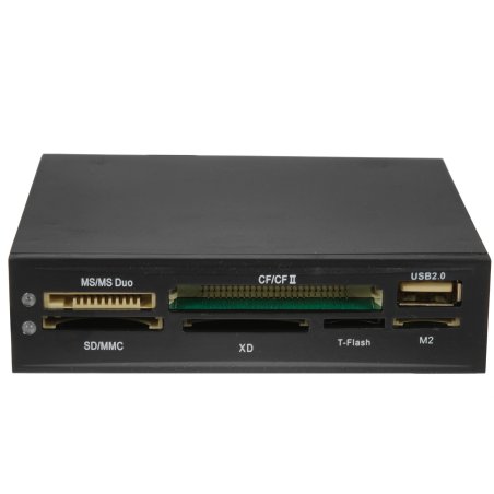 Кард-ридер 3.5" Gembird FDI2-ALLIN1-02-B, черный, USB 2.0+6 разъемов для карт памяти (SD/SDHC, T-Flash, XD, MS, M2, CF), коробка