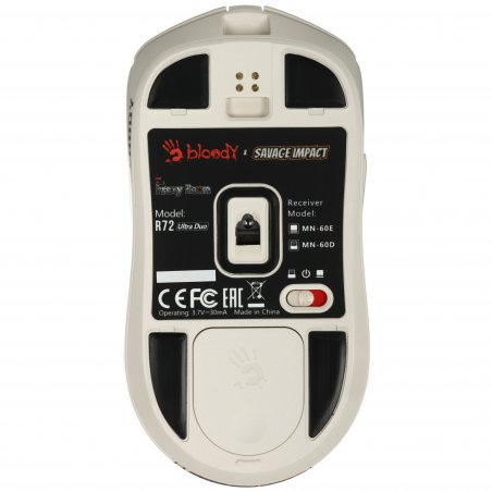 Мышь беспроводная/проводная A4Tech Bloody R72 Ultra Duo Proxy Boom бежевый, 20000 dpi, USB Type-A/Type-C, радиоканал, кнопки-7