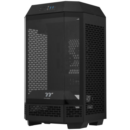 Компьютерный корпус Thermaltake The Tower 100 черный без БП ATX 2x120мм 2xUSB 3.0 1xUSB3.1 audio bott PSU