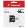 Флеш карта Micro SecureDigital 16Gb TranscendTS16GUSD300S-A MicroSDHC Class 10 UHS-I, SD adapter