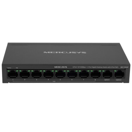 Настольный коммутатор Mercusys MS110CMP с 8 портами PoE+ 10/100 Мбит/c и 2 гигабитными портами