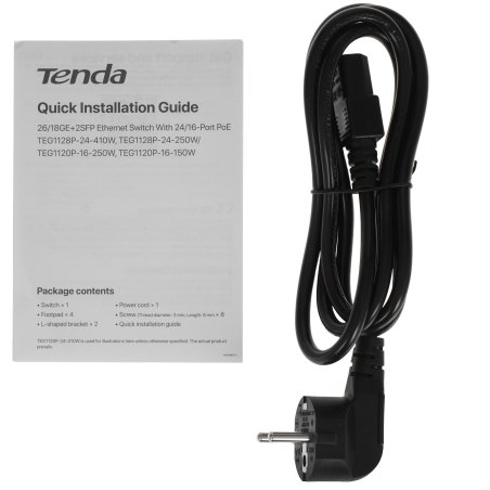 Коммутатор неуправляемый Tenda TEG1120P-16-250W PoE, 18 портов, 18x1 Gbит/с, PoE 16х30 Вт (до 250Вт), SFP 2x1 Gbит/с