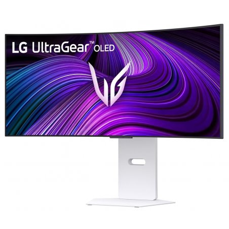 Монитор 39" LG UltraGear 39GX90SA-W OLED 3440x1440, 240 Гц, 0.03 мс, 21:9, 1300 кд/м² (пиковая), 2×HDMI 2.1, DP 1.4, USB-C (65 Вт PD), 3.5 Jack, динамики (2×7 Вт), DisplayHDR True Black 400, FreeSync Premium, G-Sync Compatible, изогнутый (800R), белый