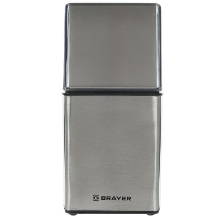 Кофемолка BRAYER BR1181, 2 ножа для мяг. и твер., 70 г.,Мощн. 200 Вт, нерж. корп, нажатием на крышку