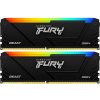 Оперативная память Kingston Fury Beast, DDR4, 16Gb (2x8Gb), 3200MHz, CL16, DIMM, с радиатором, RGb, черный
