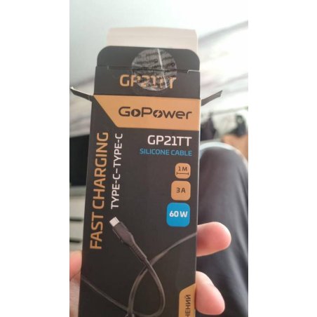 Кабель GoPower Type-C (m)-microUSB-B (m) 0.5м ПВХ черный Premium Zip-Lock c подвесом (1/200)