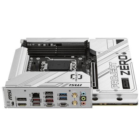 Материнская плата MSI B650M PROJECT ZERO, AM5, AMD B650, 4xDDR5, 4xSATA, 2xM.2, 1xPCIe 4.0 x16, 1xPCIe x1, 1xDP, 1xHDMI, 1x 2.5Gb LAN, 2xUSB-A 2.0, 2xUSB 3.2 Gen 1, 3xUSB 3.2 Gen 2, 3x3.5 мм, 7.1, mATX