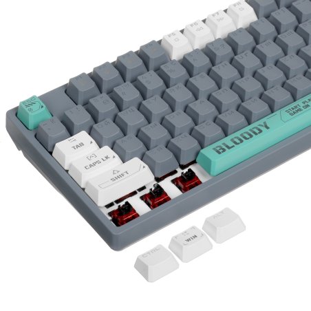 Клавиатура проводная A4Tech Bloody S87 Energy USB серый/зеленый
