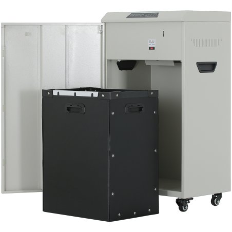 Уничтожитель документов и медианосителей ГЕЛЕОС СП65-4, P-4 (4 ур-нь секр.), фрагмент 3,9х40мм, 30 лист (70г/м2), флеш-карты/CD/пл.карты/скрепки/скобы, 65 литров