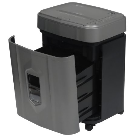 Шредер Heleos АП23-5 серый/серебристый с автоподачей (секр.P-5) фрагменты 145лист. 23лтр. скрепки скобы пл.карты