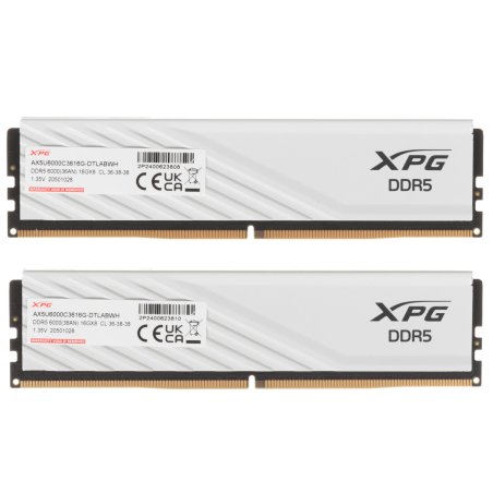 Оперативная память XPG Lancer Blade, DDR5, 32Gb (2x16 Gb), 6000 MHz, CL36, радиатор, белый