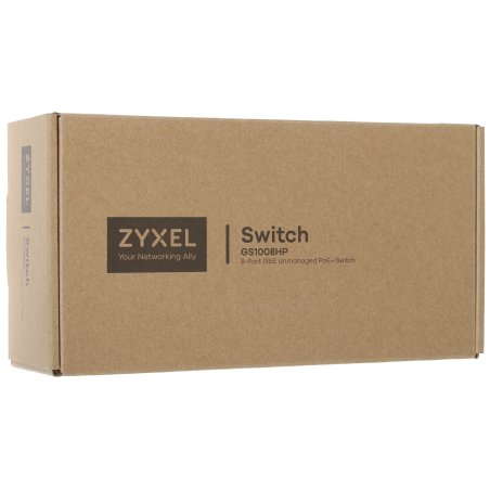 Коммутатор Zyxel GS1008HP Switch PoE +, 8xGE PoE +, tabletop, metal, silent, budget PoE 60 W