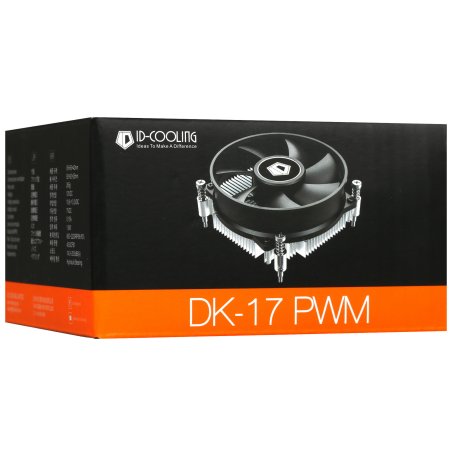 Кулер ID-COOLING DK-17 PWM серебристый/черный 92мм алюминий 2200rpm 26db 4-pin 65W 42мм