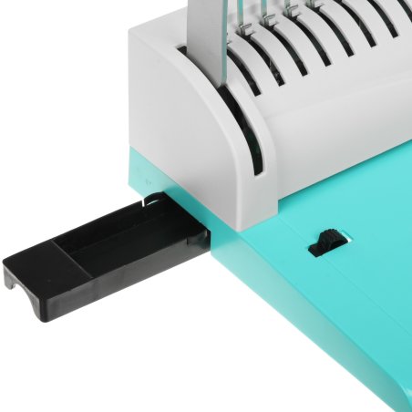 Переплетчик Heleos БП13п бирюзово-белый (БП13ПББ) A4/перф.13л.сшив/макс.450л./пластик.пруж. (6-51мм)