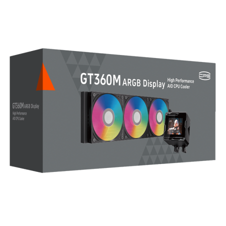 Система охлаждения PCCooler GT360 ARGb Display WH (310W, 360мм, LED temp., белый, ARGb/Fans: 3x120мм, 99CFM, 41.5dBA, 3000RPM/Pump 15dBA, 2600RPM, Rad thickness 27мм/S: 1851, 1700, 1200, 115X, AM5, AM4)