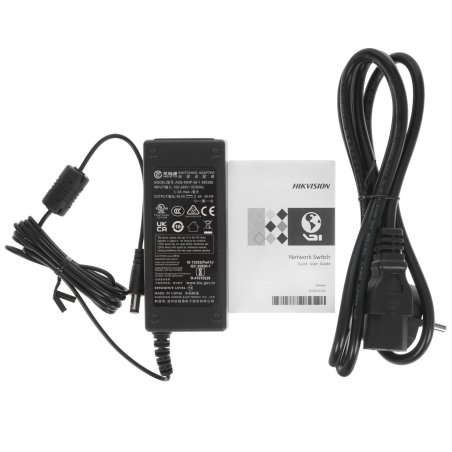 Коммутатор Hikvision DS-3E0105P-E(B) 4 RJ45 100M PoE с грозозащитой 6кВ, 2 порт с высоким приоритетом; 1 Uplink порт 100М Ethernet; бюджет PoE 60Вт; поддержка режима передачи до 250м,10Мб/с, CAT5e; таблица MAC а