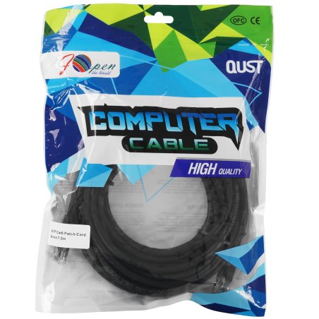 Патч-корд литой AOpen ANP612B-BK-7.5M (7/0.20) UTP кат.6 черный 7,5m