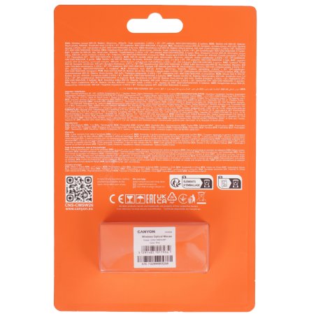 Мышь беспроводная Canyon MSO-W6 красный, 1600 dpi, радиоканал, USB, кнопки - 6