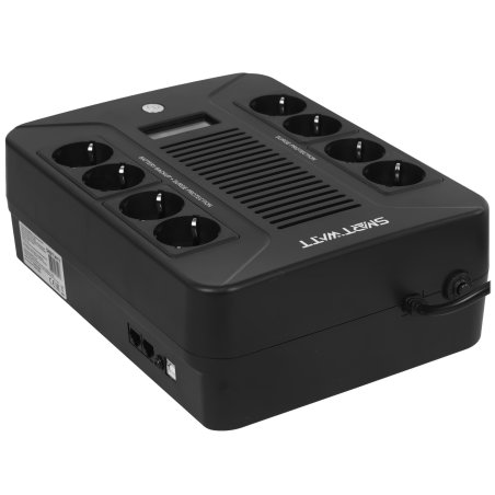 Источник бесперебойного питания SMARTWATT UPS SAFE PRO LCD 600 Line-interactive 600VA/360W Brick (Euro x8, USB, RJ11/RJ45 protection, LCD, 275x210x9