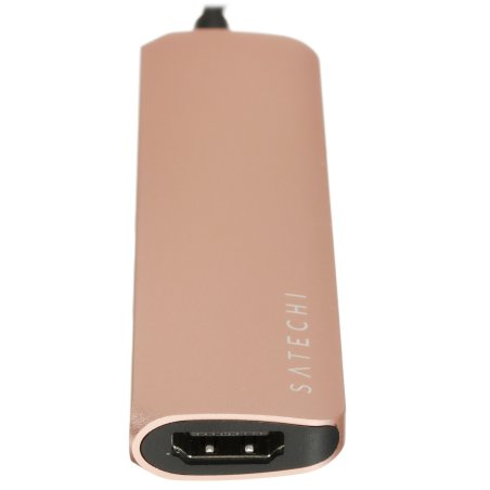 USB адаптер Satechi Slim Aluminum Type-C Multi-Port Adapter with Type-C Charging Port. Интерфейс USB-C. Порты USB Type-C, 2хUSB 3.0, 4K HDMI. золотой.
