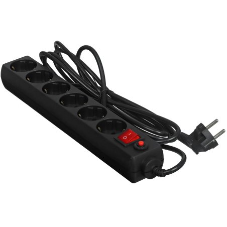 Сетевой фильтр Perfeo "POWER+",PF_A4672 (3,0м, 6 розеток, черный (PF-PP-6/3,0-B))