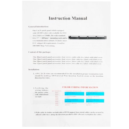 Патч-панель UTP 19" 24 port кат.5e ExeGate разъем KRONE&110 (dual IDC), 1U