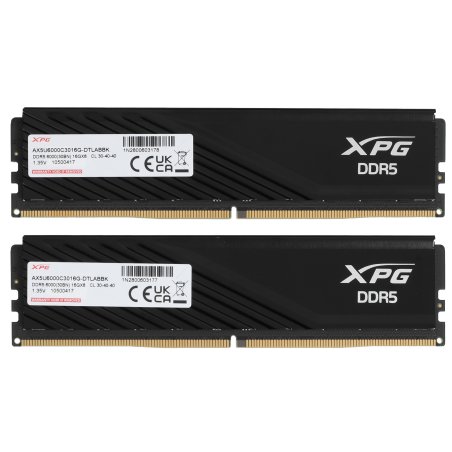 Оперативная память XPG Lancer Blade, DDR5, 32Gb (2x16 Gb), 6000 MHz, CL30, DIMM, радиатор, черный