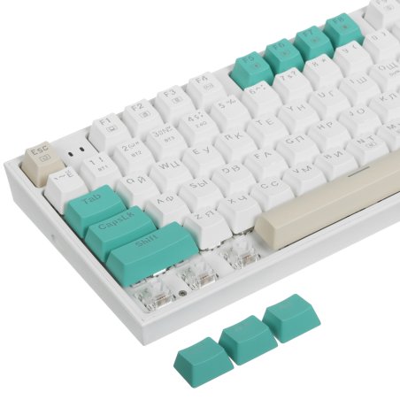 Клавиатура беспроводная Defender REDRAGON VEIGAR USB, Bluetooth/Радиоканал, бело-голубая