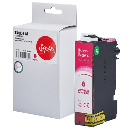 Картридж струйный Sakura C13T40D340 (T40D3 M) для Epson, пурпурный, 56 мл.