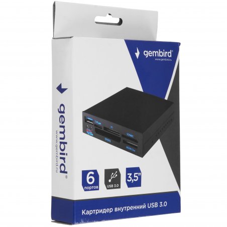 Кард-ридер Gembird FDI2-ALLIN1-03-B/черный/TF/SD/MS/CF/XD SDHC/USB 3.0/пластик