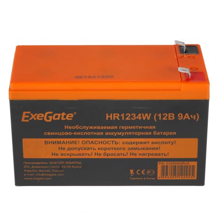 Батарея ExeGate EX285953RUS HR1234W (12V 9Ah, клеммы F2)