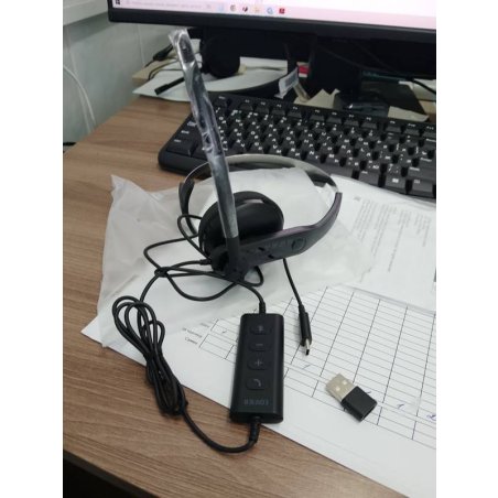 Гарнитура накладные Edifier CC100 1.5м черный проводные оголовье