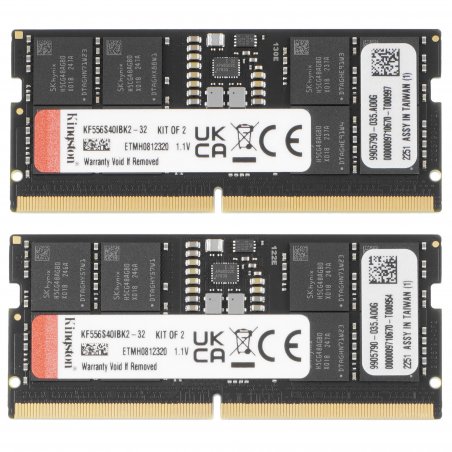 Оперативная память Kingston Fury Impact, DDR5, 32GB (2x16GB), 5600MHz, CL40, SO-DIMM
