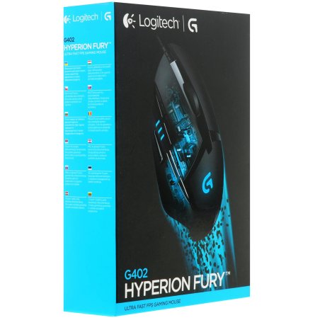 Мышь проводная Logitech G402 Hyperion Fury черный, 4000 dpi, USB, кнопки - 8