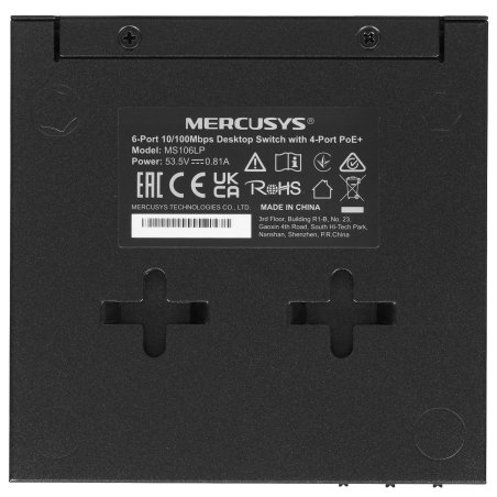 Настольный коммутатор Mercusys MS106LP с 6 портами 10/100 Мбит/с (4 порта PoE+)