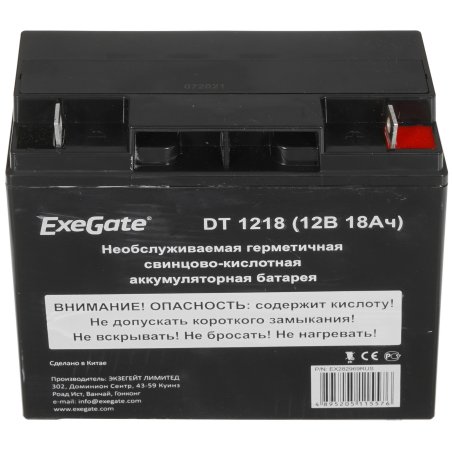 Батарея ExeGate DT 1218 (12V 18Ah), клеммы под болт М5
