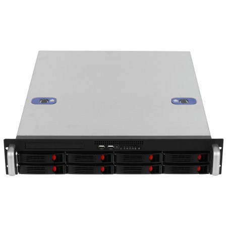 Серверный корпус ExeGate Pro 2U550-HS08 <RM 19", высота 2U, глубина 550, БП 550ADS, 8xHotSwap, USB>