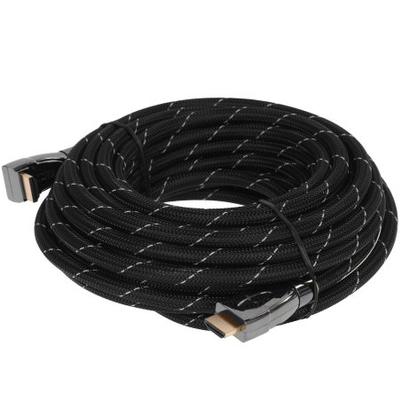 Кабель HDMI Wize WAVC-HDMIRA-10M 10 м., v.2.0b, 19M/19M, 4K/60 Hz 4:4:4, 26 AWG, HDCP 1.4, HDCP 2.2, Ethernet, позол.угловой разъем, экран, черный, пакет