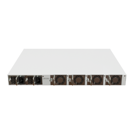 Коммутатор MikroTik CRS520-4XS-16XQ-RM Cloud Router Switch with Quad-Core AL52400 2 GHz CPU, 4 Gb RAM, 98CX8410 switch chip, 2 x 10G Eth ports, 4 x 25G SFP28 ports, 16 x 100G QSFP28 ports, RouterOS L5, 1U rackmount enclosure, dual hot-swap PSU, 4 x hot-sw