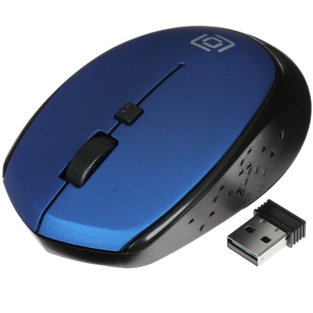 Мышь беспроводная Oklick 488MW синий/черный, 1600 dpi, радиоканал, USB, кнопки - 4