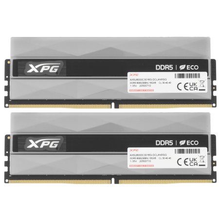 Оперативная память XPG Lancer, DDR5, 32Gb (2x16Gb), 6000MHz, CL30, DIMM, с радиаторами, RGb, серебристый