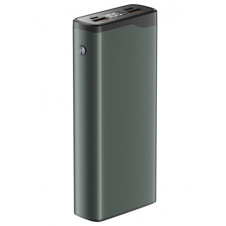 Портативный аккумулятор OLMIO QL-20, 20000mAh, 22.5W, QuickCharge3.0/PowerDelivery, LCD, серый